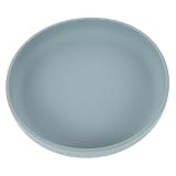 MILISTEN Senioren Silikon Teller mit Saugnapf Basis Rutschfest und Auslaufsicher Ergonomisch für Pflege und Selbstständiges Essen bei Motorischen Einschränkungen Mikrowellen