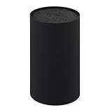 Relaxdays Messerblock unbestückt mit Borsten, ohne Messer, für 8 Messer aller Art, Messerhalter HD, schwarz, 18 x 11 x 11 cm