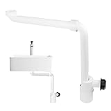 1 1/4 Zoll Raumsparsiphon für Waschtisch, 360° Einstellbarer Siphon Waschbecken, Geruchsverschluss Waschbecken, Abflussrohr Waschbecken, Raumsparsiphon für Badezimmer, Waschbecken Abfluss, Weiß