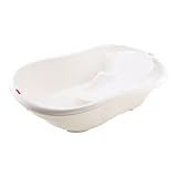 baby-walz Badewanne Deluxe white - ergonomisch geformt - Anti-Rutsch-Sitzfläche - mit Temperatur und Wasserstandanzeige - ab Geburt geeignet - Made in Italy