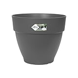 elho Vibia Campana Rund 30 - Blumentopf für Außen - Ø 29.8 x H 25.8 cm - Schwarz/Anthrazit