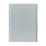 Herlitz Ordnerregister im A4 Format A-Z, 20 Blatt, grau