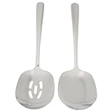 Pesfehhy ServierlöFfel-Set, 10-SchlitzlöFfel und ServierlöFfel, Besteck, KochlöFfel, NudellöFfel, 2Er-Pack