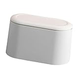 STOBAZA Praktischer Desktop Mülleimer mit Druckdeckel Abfalleimer für Zuhause und Büro Leichter Wiederverwendbarer Papierkorb Dekorativ und Einfach zu Reinigen