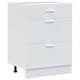 vidaXL Küchenunterschrank Lyon Weiß Holzwerkstoff, Spülenunterschrank, Schrank Küche, Lagerschrank, Unterschrank für Küche, Küchenzeile
