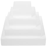 Veemoon 4 Stück Wiederverwendbare Kubische Schaumstofftortenattrappen 5–10cm für Hochzeit Deko Übungstortenmodell Leicht und Stabil