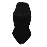 Homoyoyo Damen Bodysuit mit Rundhalsausschnitt Ärmellos Formende Kompression Bequemes Stilvolles Design