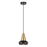 Moderne Kristalllampe 1-Light Matt Messing Plug-in oder Hardwire Pendellampe, Schwarz verstellbar