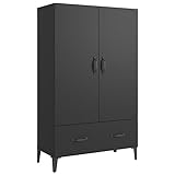 vidaXL Highboard Sideboard Kommode Schrank Anrichte Beistellschrank Mehrzweckschrank Standschrank Wohnzimmer Schwarz 70x31x115cm Holzwerkstoff