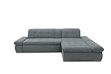 DOMO. collection Ecksofa Moric, Sofa mit Schlaffunktion & Armlehnfunktion in L-Form Couch, Eckcouch mit Bett-Funktion, Schlafsofa 300 x 172 x 80 cm (BxTxH), grau