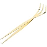 WRITWAA Bonsai Pinzette aus Rostfreiem Edelstahl mit Kleinem Rechen Ergonomisch Geformt Rutschfest Bonsai Werkzeug für Moospflege und Erde Lockern