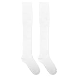 Oberschenkelhohe Strümpfe for Damen, trendige, lässige Overknee-Socken for Damen, rote lange Thermo-Baumwoll-Leggings(White)