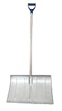 pokm toolsmarket - Schneeschaufel aus Metall, Schneeschieber mit Holzstiel & D-Griff, Schneeräumer ca. 130cm