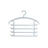 BESPORTBLE 2 Stück Multifunktionales Hosen Schalaufbewahrung Kunststoff Kleiderbügel Mehrlagig rutschfest Platzsparend Ergonomisch Geformt Himmelblau für Schrankorganisation