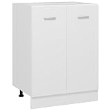 vidaXL Unterschrank mit 2 Regalböden Küche Schrank Küchenzeile Küchenmöbel Küchenschrank Küchenunterschrank Weiß 60x46x81,5cm Holzwerkstoff