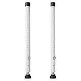 Harrms 2pcs Sicherheitsstange für Türen und Fenster, Verstellbarer Einbruchschutz 45-128 cm ohne Bohren, Anti-Burglar Schiebetür Sicherung mit Gummikappen für Terrassentür, Wohnung und Haus, Weiß