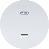 ABUS flacher Rauchmelder RWM160 - mit 10-Jahres-Batterie - Q-Label und DIN EN 14604 geprüft - Blinken bei Nacht reduziert - Weiß