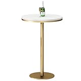 VOHJIXJYW Runder Marmor-Stehtisch, Sofatisch, Nachttisch für Wohnzimmer, Schlafzimmer, Theke, Bar für Pub, Esszimmer, Party, platzsparend (Höhe 75 cm)