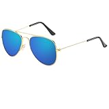 NIEEKRUN Sonnenbrille für Kinder, Pilotenbrille mit Metallrahmen und UV-Schutz, Stilvolle Fliegerbrille für Jungen Mädchen (3-9 Jahre), Perfekt für Outdoor-Aktivitäten