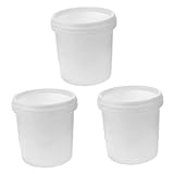 PRETYZOOM 3 Stück Kunststofffass Eimer Zum Reinigen Autowasch Eimer Putzeimer Kleiner Eimer Mit Deckel Lebensmitteleimer Aus Kunststoff Eimer Reinigen Leerer Eimer Eimer Weiß Plastik