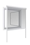 Windhager Insektenschutz Basic Rollofenster Alu, Insektenschutzrollo, Fliegengitterrollo, Selbstbausatz 130 x 160cm, weiß, 04501
