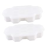 ELAYARD 2 Stück Teiliges Fächer Wabenform Silikon Eiswürfelform mit Transparentem Deckel Wiederverwendbar Leicht zu Reinigen für Gefrierschrank Eis Pudding Jelly und DIY Getränke