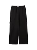 TOM TAILOR Mädchen Kinder Wide Leg Sweat Cargo Hose,14482 - deep black, 134