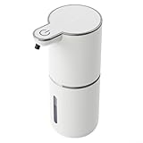HEBEOT Automatischer Seifenspender zur Wandmontage, 380 ml, ABS, Induktionsschäumgerät, verstellbare Stufen, wasserdichtes Design für Badezimmer, Küche und öffentliche Bereiche (weißes Gel)