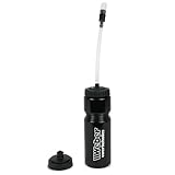 Weber #Werkeholics Trinkflasche mit Schlauch, 750 ml, mit Trinkschlauch und Schraubdeckel, Fahrrad Motorrad Trink System Schwarz Sportflasche, Kunststoffflasche, Kunststoff