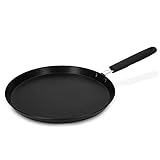 Navaris Crêpespfanne Pfannkuchenpfanne Palatschinkenpfanne - Ø26cm Pfanne für Crêpes Pancakes - alle Kochflächen - Antihaftbeschichtung - Schwarz