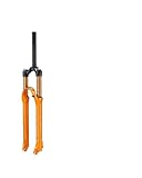 Fahrrad-Vorderradgabel KRSEC Fahrrad-Vorderradfedergabel, Kompatibel Mit 26/27,5/29 Zoll MTB, Feststellbare Luftfedergabel Für Mountainbikes MTB Federgabel(Orange)