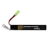 MXJFYY 11,1 V 2000 mAh 22,2 Wh wiederaufladbarer LiPo-Akkupack 3S 30C, kompatibel mit Airsoft M4, M110, AK47, MP5, Scar, M249, AUG, AEG, MP5K, M60, RPK, PKM, Modellwaffen