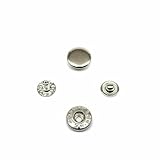50er-Set Nr. 633 655 831 201 10/12/15 mm Metall-Druckknopf ohne Nähen für Ledertaschen, Kleidung, Jacken, Mäntel, Reparaturwerkzeug, Silber 655