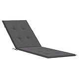 vidaXL Liegestuhl Auflage, Polster Auflage für Deckchair, Polsterauflage für Gartenliege, Liegenauflage Outdoor, Anthrazit (75+105) x50x3cm