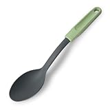 Fackelmann Ecolution Servierlöffel – Kochlöffel aus Holzfasern und Bio-Kunststoff – 33 cm x 6 cm großer Pfannenlöffel in Mintgrün/Steingrau