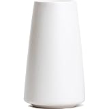 Keramikvase – Blumenvase Weiß, 15cm Minimalistischer Moderne Pampasgras Vase, Bauernhaus Tischregal Boho Deko, passend für Wohnzimmer, Schlafzimmer, Küche, Bürotisch (Reines Weiß, klein)