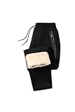 PrimeCrest Jogginghose Herren Gefütterte Sporthose Trainingshose Baumwolle Fleece Thermo Freizeithose Warme Winterhose Hose Männer Slim Fit Winter Sweatpants mit Reißverschluss Taschen Schwarz 2XL