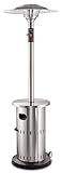 Enders® Terrassenheizer Solid Eco Green, Heizpilz mit stufenloser Regulierung, ECO-Brenner, höhenverstellbar, Transporträder, Umkippsicherung, 6kW, #5802, Edelstahlfarben