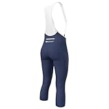Lo.gas Fahrradhose Damen Gepolstert 3/4 Radlerhose Trägerhose Atmungsaktiv Bib Shorts Elastische Radhose Mit TräGer,High-Waist Radlershorts mit UPF50+ M Blau