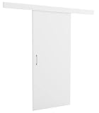 Brent - Schiebetür Komplettset mit Tür 88x 204 cm, Schiebetüren Komplettset Lucas, Türblatt Weiß, Schiebetürsystem für Zimmer, Wandmontage, Türe Innen