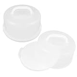 Hohopeti 2 Stück Wiederverwendbare 10 Zoll Kuchenbehälter mit Griff Transparenter Käsekuchenbehälter mit Auslaufsicherem Deckel Tragbarer Kuchenträger für Picknick und Party