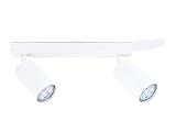 KOLORENO Halogen-Anbauleuchte Kivi - Aufbauleuchte Wand und Decke - Aufbauleuchte Aufbaustrahler GU10 - Aufbauleuchte Strahler Lampe x2 - Deckenstrahler Aluminium - Weiß, 295 x 50 x 25 mm