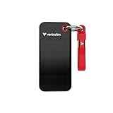 Verbatim Pocket SSD 1 TB, externe SSD USB 3.2 Gen 2, bis zu 1000 MB/s Lesen & Schreiben, tragbare Festplatte für PC, Mac & Konsole, Schwarz/Rot