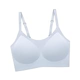 Harilla Damen-BH ohne Bügel, jeden Tag, bequem, verstellbarer Träger, vollständig bedeckende Mädchenunterwäsche, Komfort-BH für den Sommer, Pendeln, Schlafen, blau M