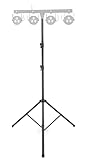 Showlite LS325 Lichtstativ (Standfestes Leuchten- und Boxenstativ für den mobilen Einsatz, max. Traglast: 50 kg, ausziehbar bis 325 cm, Rohrende 35 mm Ø, Aluminium) Schwarz