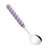 Teelöffel, Servierlöffel aus Metall - Küchenlöffel mit langem Perlmuttgriff | Küchenutensilien mit bequemem Griff Kaffeelöffel für Hotel, Restaurant, Küche