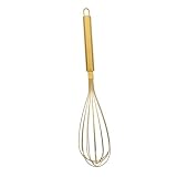 KOMBIUDA manueller eiermischer Schneebesen aus Draht Eiermixer Schneebesen Milch-Eier-Mixer Rührbesen noix küchenmaschiene hand mixers Salatrührer Küchen-Eierbesen Rostfreier Stahl Golden