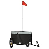 Fahrradanhänger aus Eisen & Oxford-Gewebe, 30 kg Traglast, Schwarz & Grau - Robust & Langlebig für Familien & Outdoor-Abenteuer