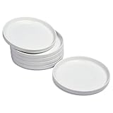 WishDeco Kleine Dessertteller 6er Set, Kuchenteller Porzellan 18cm, Frühstücksteller Weiß mit Randerhöhung, Vorspeisenteller Weiss, Mini Speiseteller für Salat, Pasta, Brot