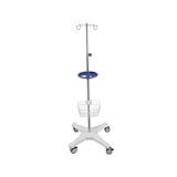 IV Tragbarer IV Pole mit 4 Rädern Mobiler IV -Tropfständer mit Lagerkorb und 2 Haken Edelstahl -Infusionsständer Einstellbare Höhe IV -Beutelhalter für Klinik IV-Ständer